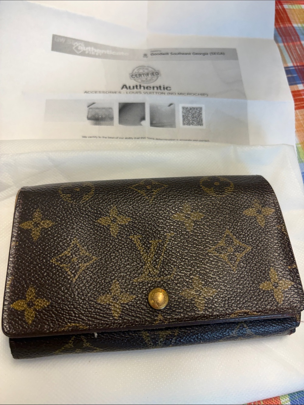 Louis Vuitton Monogram Canvas Trifold Wallet - Brown & Gold